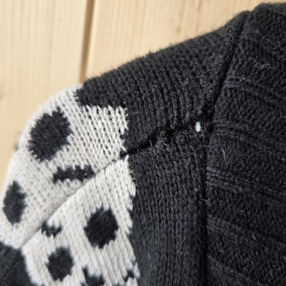 Whisper Skull Gothic Halloween Open Front Acrylic Sweater Cardigan Small - Picture 5 of 11